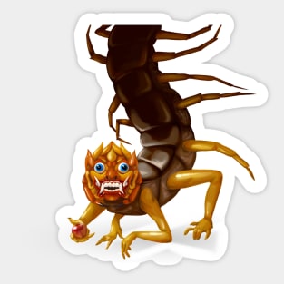 Creepy centipede creature Sticker